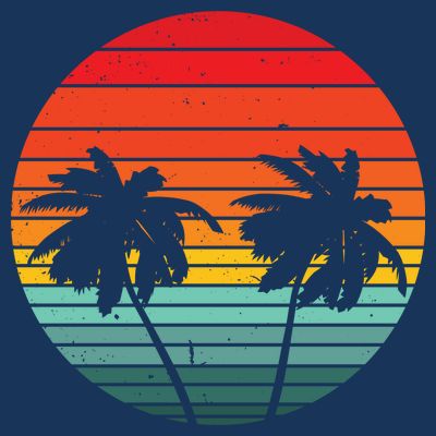 Summer Retro Tropical Sunset T-Shirt