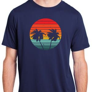 Summer Retro Tropical Sunset Adult ChromaSoft Performance T-Shirt