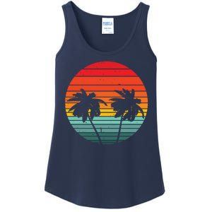 Summer Retro Tropical Sunset Ladies Essential Tank