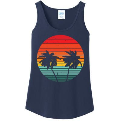 Summer Retro Tropical Sunset Ladies Essential Tank