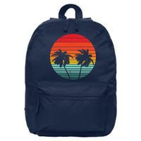 Summer Retro Tropical Sunset 16 in Basic Backpack