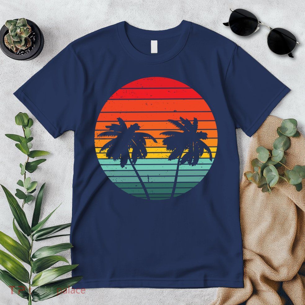 Summer Retro Tropical Sunset Premium T-Shirt