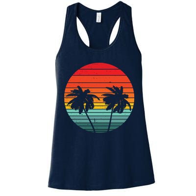 Summer Retro Tropical Sunset Womens Tank Top
