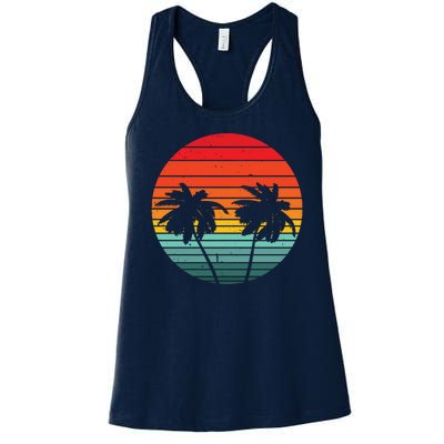 Summer Retro Tropical Sunset Women's Racerback Tank