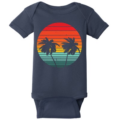 Summer Retro Tropical Sunset Baby Bodysuit