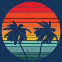 Summer Retro Tropical Sunset Tie-Dye T-Shirt