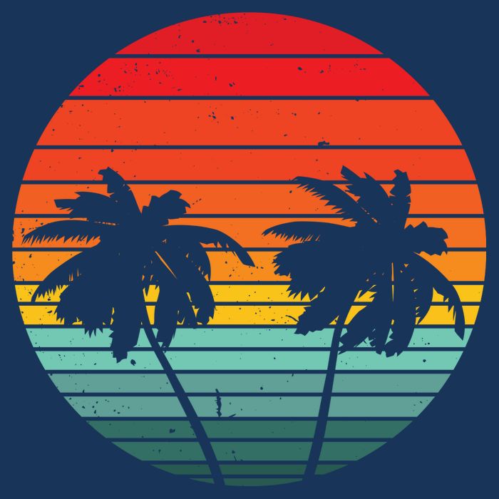 Summer Retro Tropical Sunset Tie-Dye T-Shirt