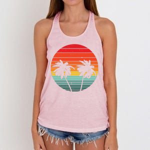 Summer Retro Tropical Sunset Women's Knotted Racerback Tank