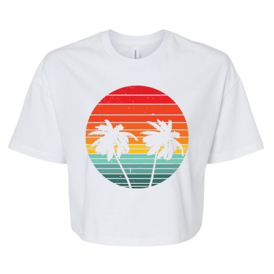 Summer Retro Tropical Sunset Bella+Canvas Jersey Crop Tee