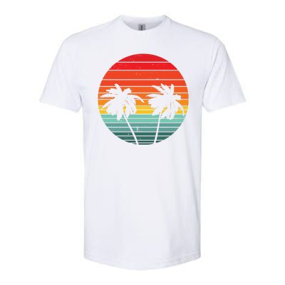 Summer Retro Tropical Sunset Softstyle® CVC T-Shirt