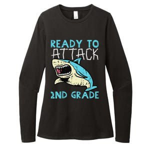 Shark Ready To Attack 2nd Grade Second First Day Of School Womens CVC Long Sleeve Shirt