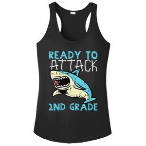 Shark Ready To Attack 2nd Grade Second First Day Of School Ladies PosiCharge Competitor Racerback Tank