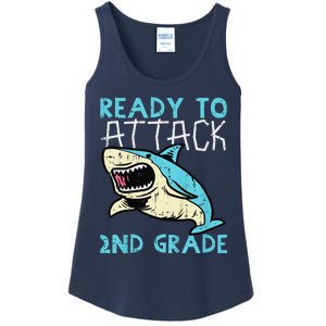 Shark Ready To Attack 2nd Grade Second First Day Of School Ladies Essential Tank