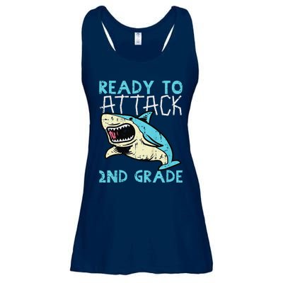 Shark Ready To Attack 2nd Grade Second First Day Of School Ladies Essential Flowy Tank