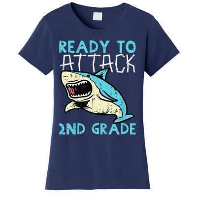 Shark Ready To Attack 2nd Grade Second First Day Of School Women's T-Shirt