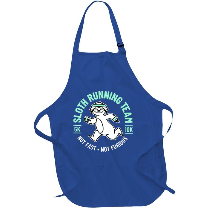 Sloth Running Team Not Fast Not Furious Full-Length Apron With Pockets
