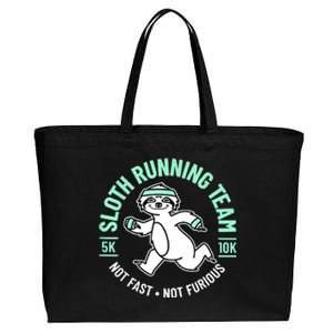 Sloth Running Team Not Fast Not Furious Cotton Canvas Jumbo Tote