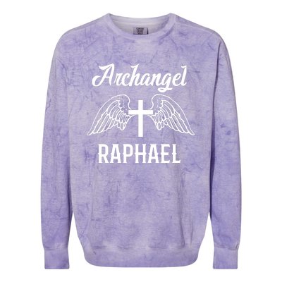 Saint Raphael The Archangel Traditional Catholic Prayer Colorblast Crewneck Sweatshirt