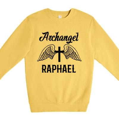 Saint Raphael The Archangel Traditional Catholic Prayer Premium Crewneck Sweatshirt