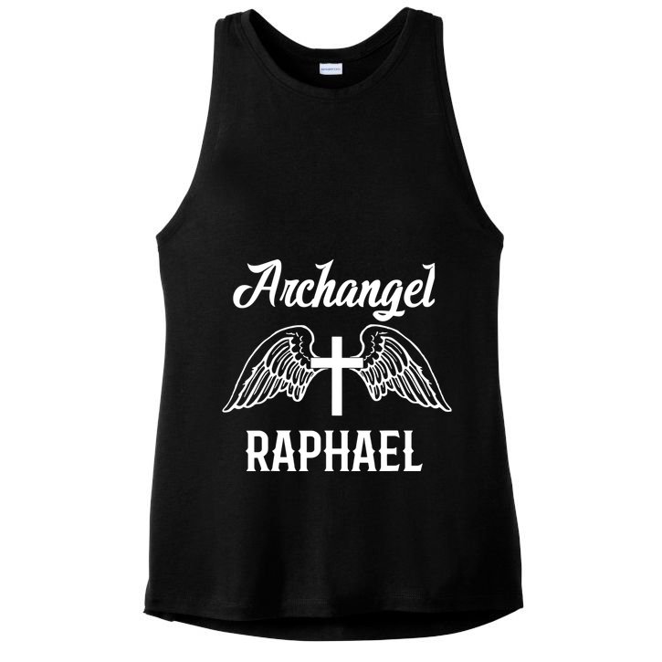 Saint Raphael The Archangel Traditional Catholic Prayer Ladies PosiCharge Tri-Blend Wicking Tank