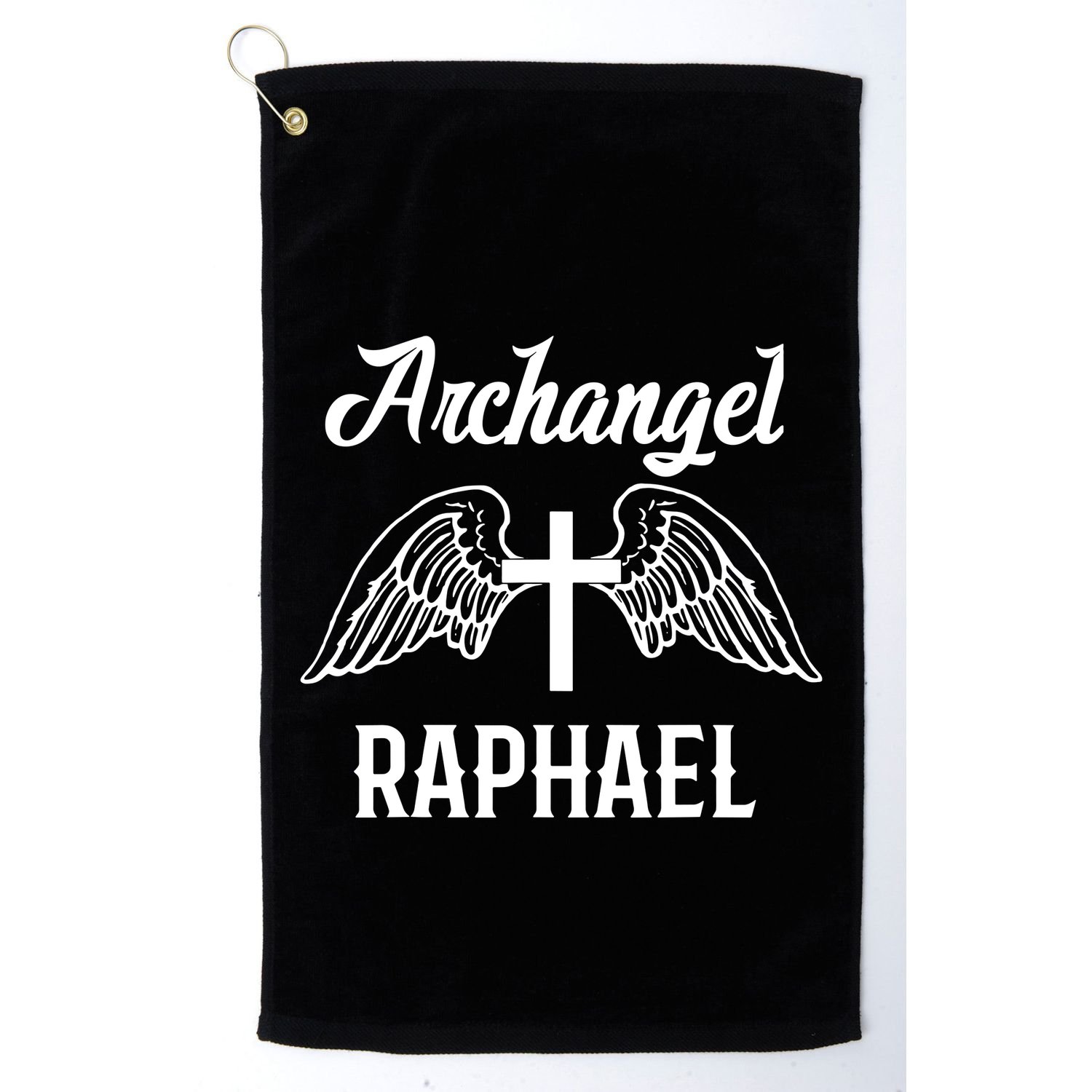 Saint Raphael The Archangel Traditional Catholic Prayer Golf Towel