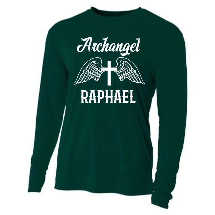 Saint Raphael The Archangel Traditional Catholic Prayer Cooling Performance Long Sleeve Crew