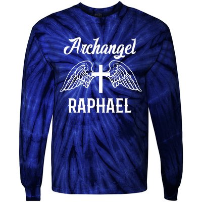 Saint Raphael The Archangel Traditional Catholic Prayer Tie-Dye Long Sleeve Shirt