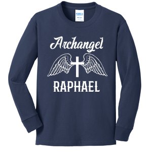 Saint Raphael The Archangel Traditional Catholic Prayer Kids Long Sleeve Shirt