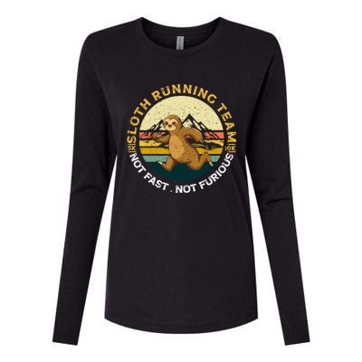 Sloth Running Team Not Fast Not Furious Gift Womens Cotton Relaxed Long Sleeve T-Shirt