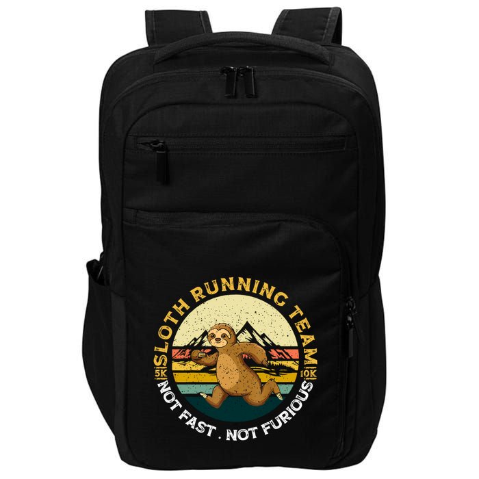 Sloth Running Team Not Fast Not Furious Gift Impact Tech Backpack