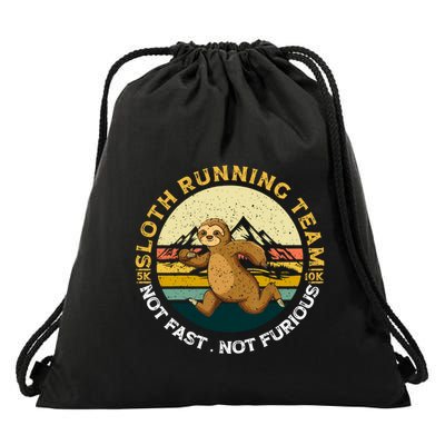 Sloth Running Team Not Fast Not Furious Gift Drawstring Bag