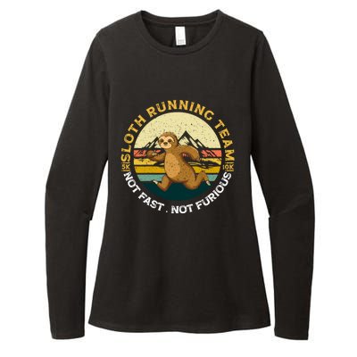 Sloth Running Team Not Fast Not Furious Gift Womens CVC Long Sleeve Shirt