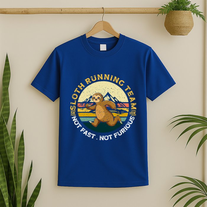Sloth Running Team Not Fast Not Furious Gift T-Shirt