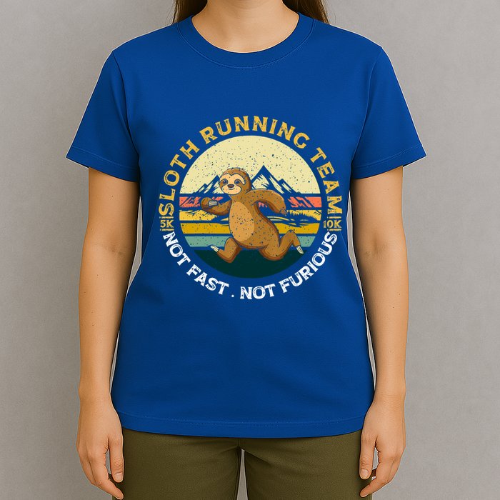 Sloth Running Team Not Fast Not Furious Gift T-Shirt