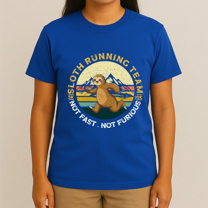 Sloth Running Team Not Fast Not Furious Gift T-Shirt