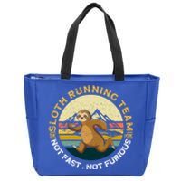 Sloth Running Team Not Fast Not Furious Gift Zip Tote Bag