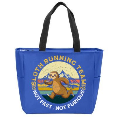 Sloth Running Team Not Fast Not Furious Gift Zip Tote Bag