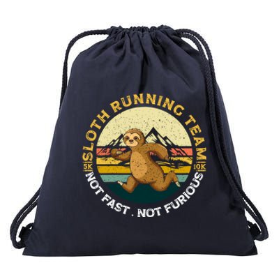 Sloth Running Team Not Fast Not Furious Gift Drawstring Bag