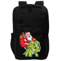 Santa Riding Triceratops Dinosaur Christmas Boys Xmas Squad Impact Tech Backpack