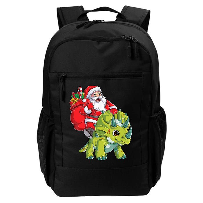 Santa Riding Triceratops Dinosaur Christmas Boys Xmas Squad Daily Commute Backpack