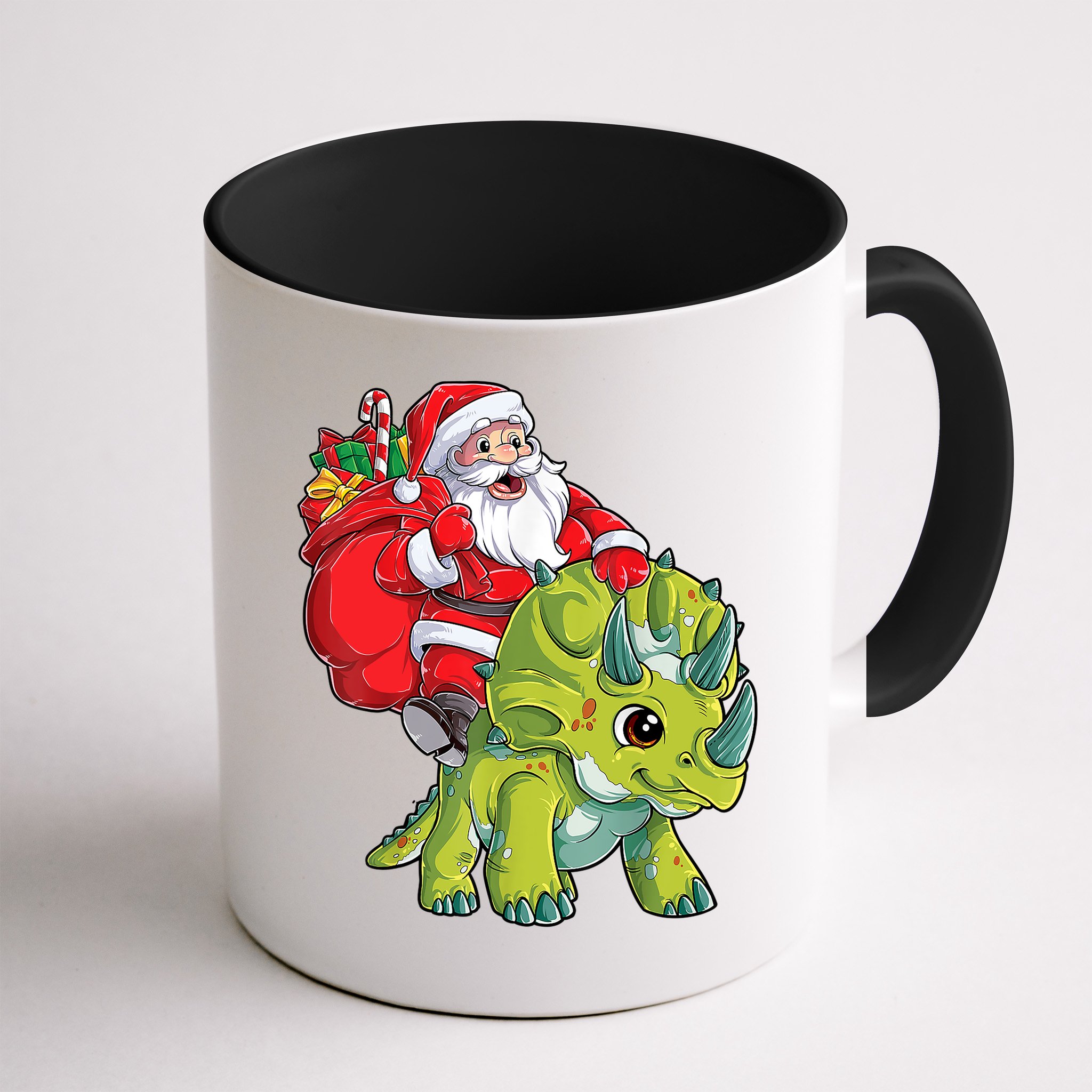 Santa Riding Triceratops Dinosaur Christmas Boys Xmas Squad Mug