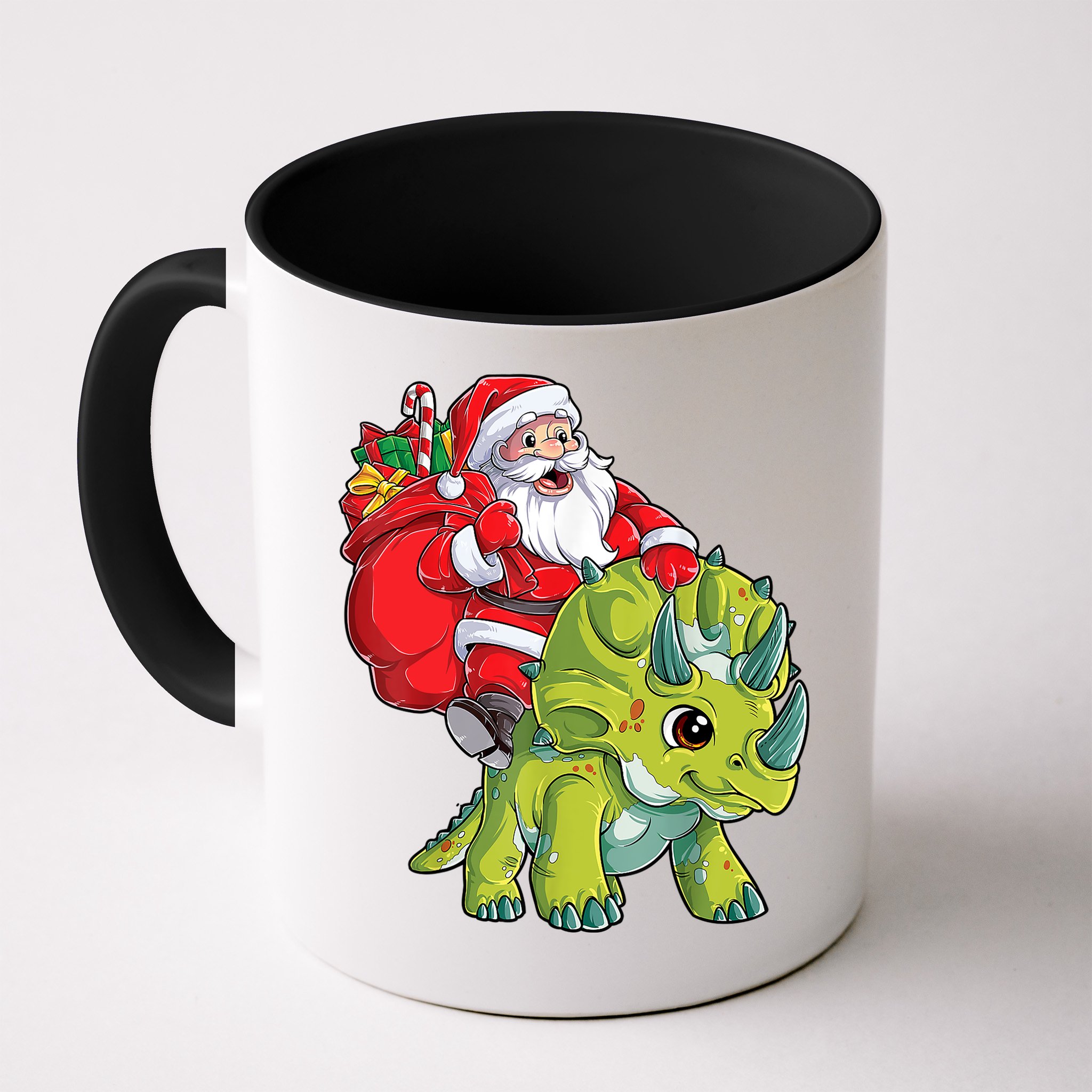 Santa Riding Triceratops Dinosaur Christmas Boys Xmas Squad Mug