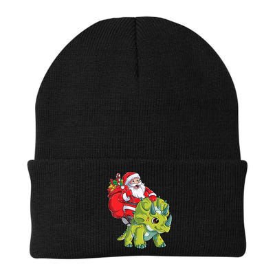 Santa Riding Triceratops Dinosaur Christmas Boys Xmas Squad Beanie