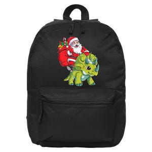 Santa Riding Triceratops Dinosaur Christmas Boys Xmas Squad 16 in Basic Backpack