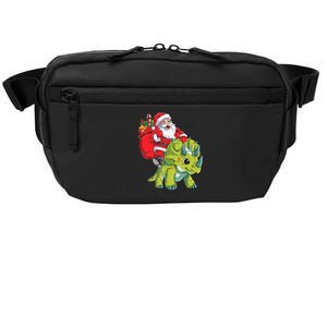 Santa Riding Triceratops Dinosaur Christmas Boys Xmas Squad Crossbody Pack