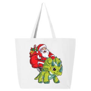 Santa Riding Triceratops Dinosaur Christmas Boys Xmas Squad 25L Jumbo Tote