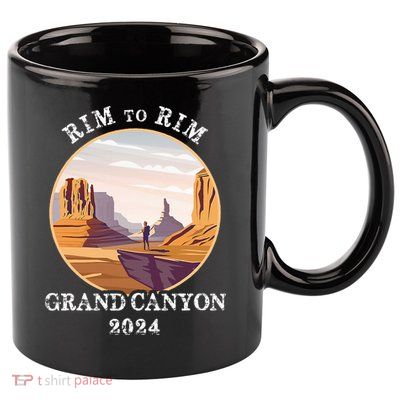 South Rim To North Rim Grand Canyon National Park Hiking 11oz C Handle Ceramic Mug