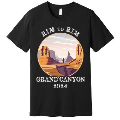 South Rim To North Rim Grand Canyon National Park Hiking Premium T-Shirt