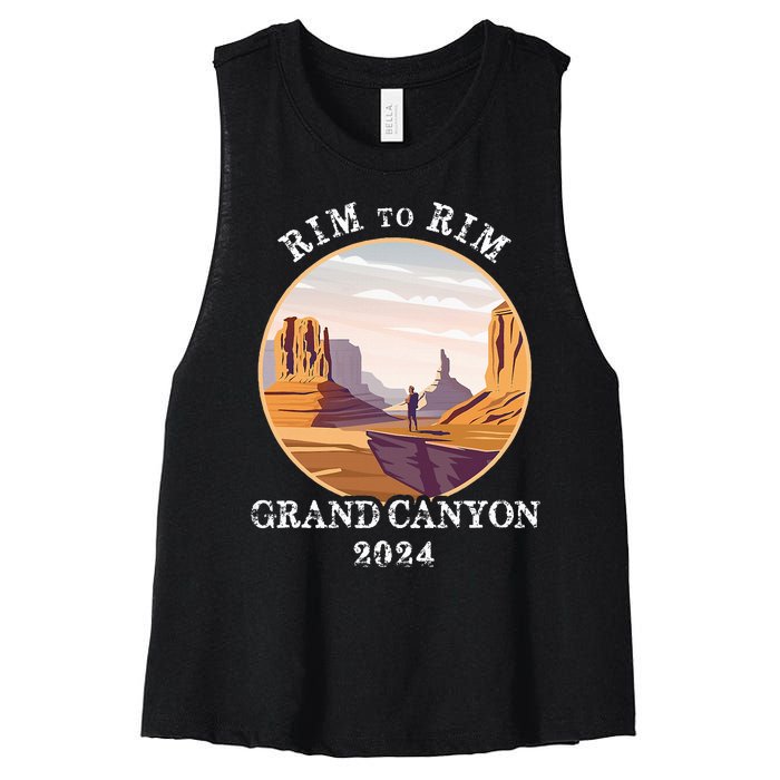 South Rim To North Rim Grand Canyon National Park Hiking Women's Racerback Cropped Tank