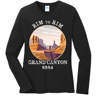 South Rim To North Rim Grand Canyon National Park Hiking Ladies Long Sleeve Shirt